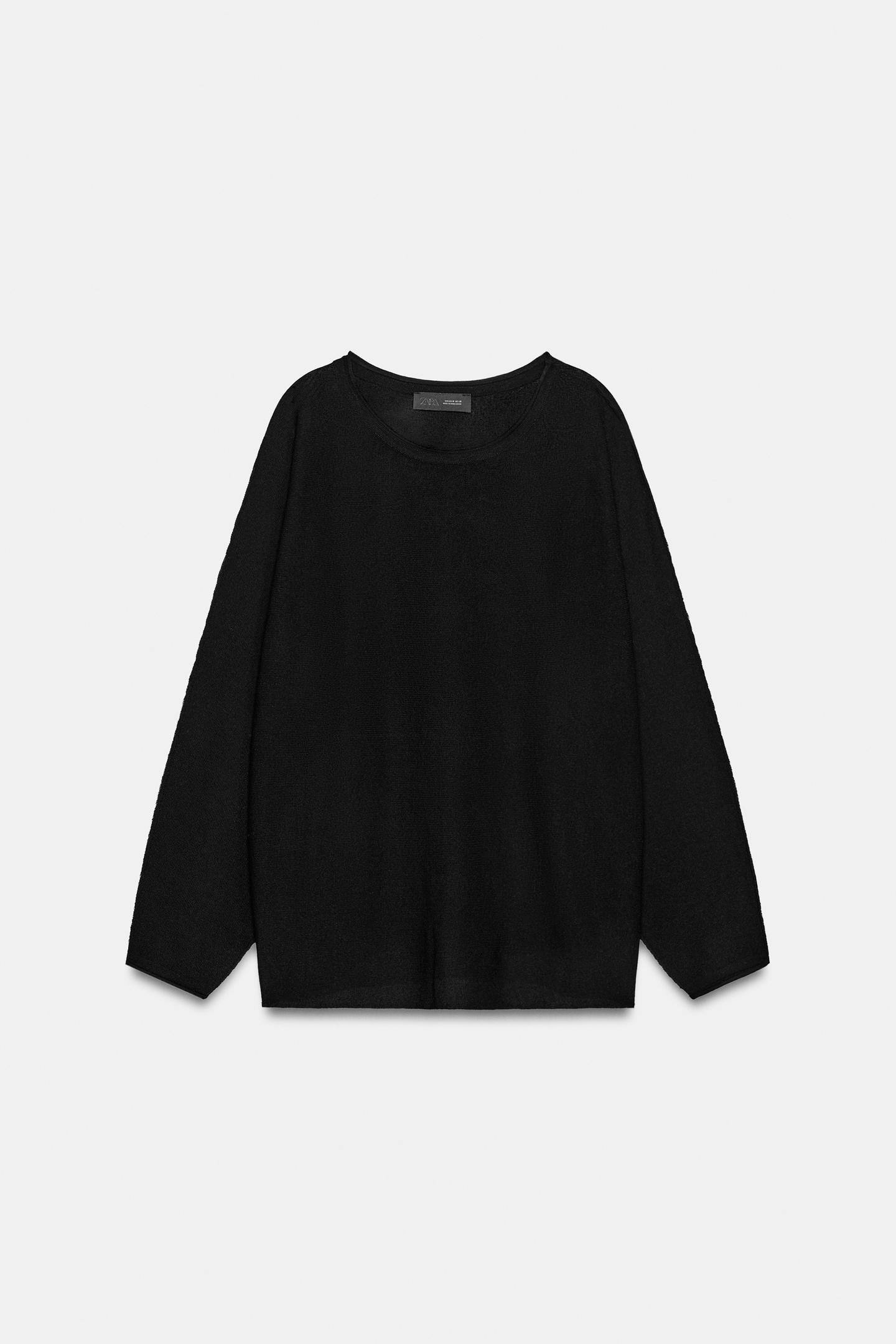 Женский свитер Zara Wide-Knit Jumper, цвет: Чёрный — фото 4