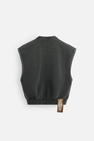 WASHED FLEECE GILET - Dark anthracite by Zara - Image 7
