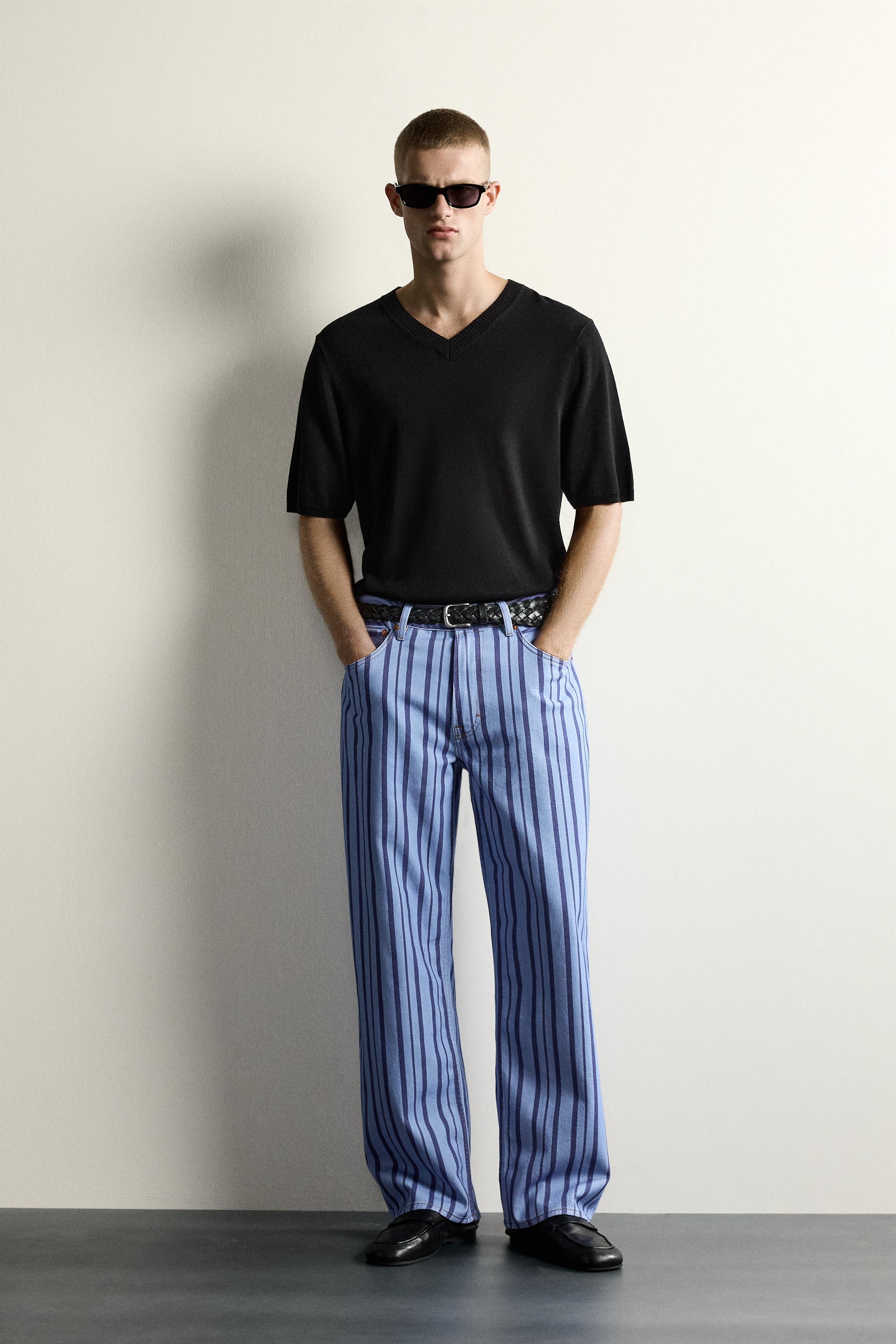 STRIPED STRAIGHT FIT PANTS