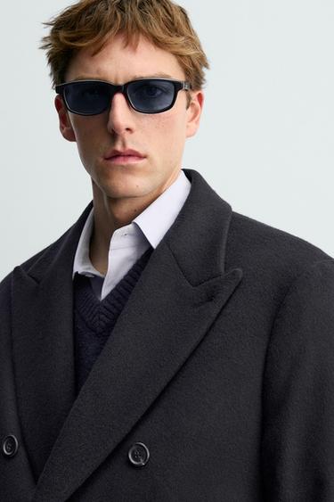 MANTEAU CROISÉ MÉLANGE DE LAINE AARON LEVINE X ZARA - Bleu de Zara - Image 5