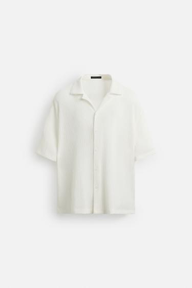 CREASED-EFFECT TEXTURED SHIRT - Oyster-white by Zara - Image 5