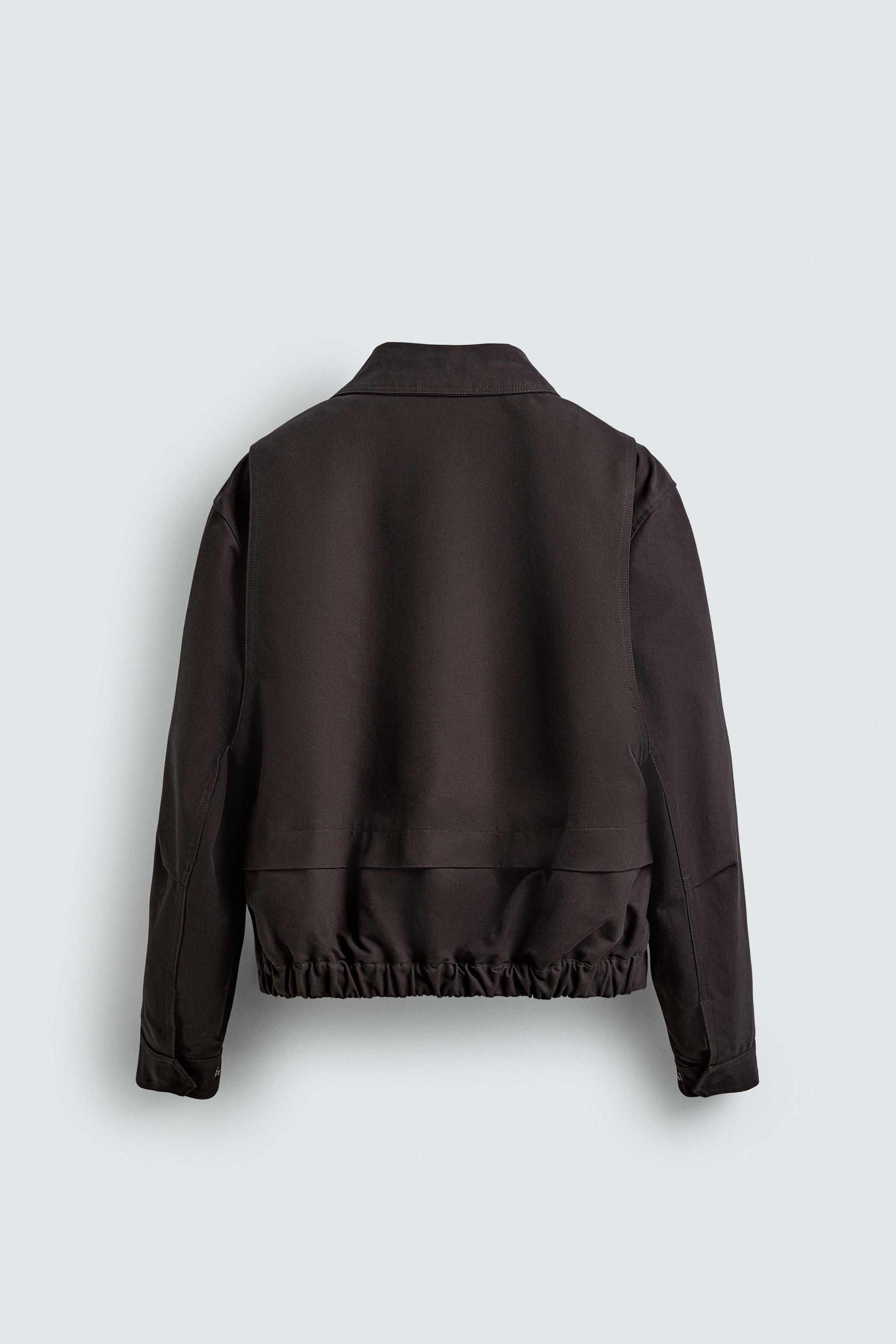 クロップドフィットジャケット - ダークブラウン | ZARA Japan