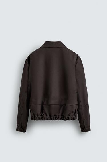 CROPPED FIT JACKET - Dark brown by Zara - Image 7