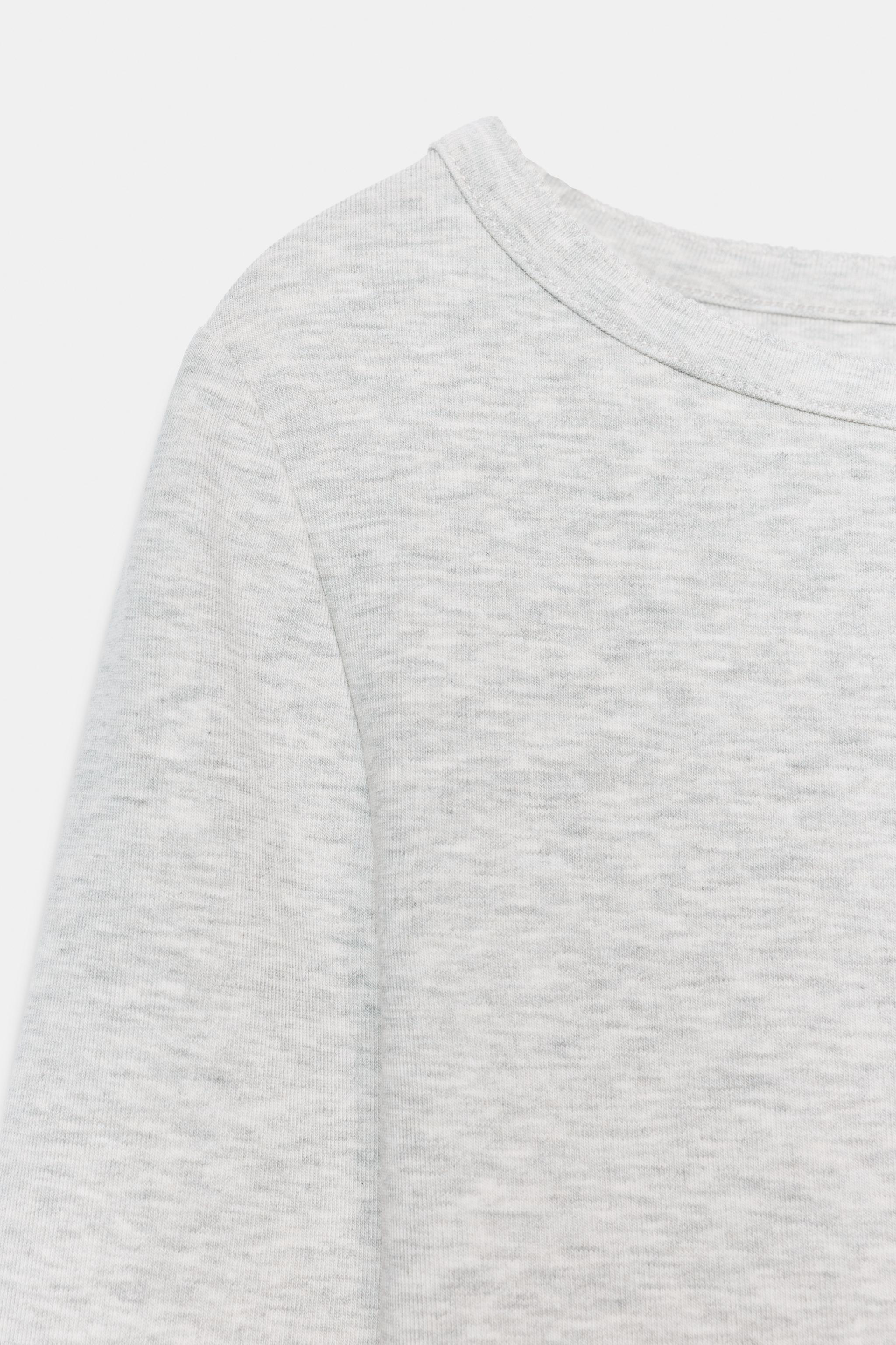 BOAT NECK T-SHIRT - Light gray | ZARA Canada