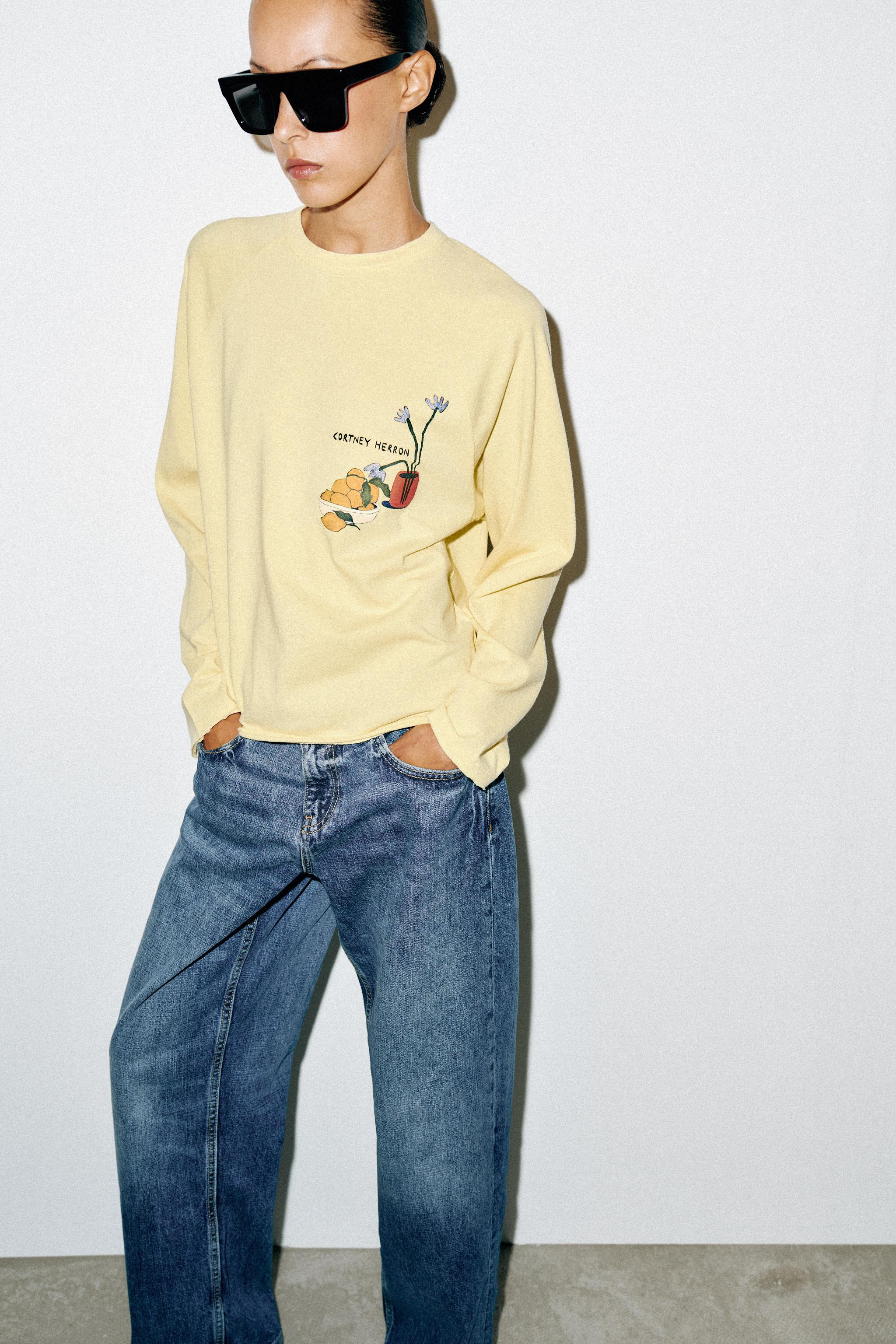 CORTNEY RAGLAN SLEEVE T-SHIRT — Lemon