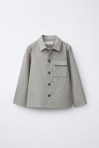 SOBRECAMISA BOLSILLO - Gris / Tostado de Zara - Imagen 0