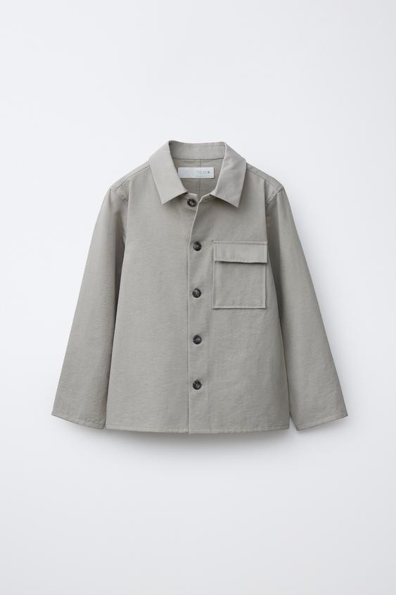SURCHEMISE À POCHE - Gris / Marron clair de Zara - Image 0