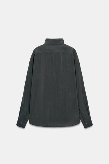 ZW COLLECTION OVERSIZE FLOWING SHIRT - Anthracite grey by Zara - Image 6