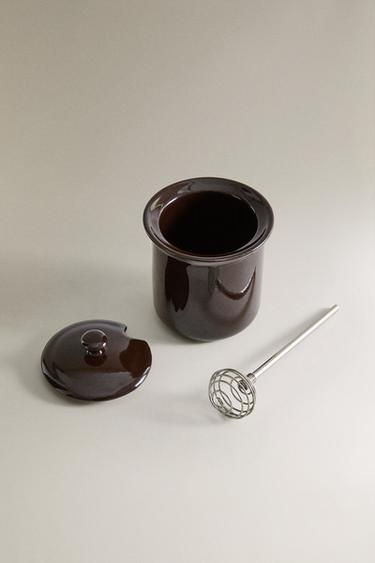 POT À MIEL EN GRÈS - Marron de Zara - Image 1