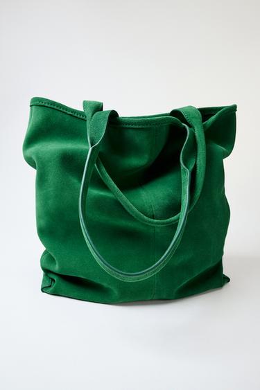 BOLSO SHOPPER ANTE - Verde de Zara