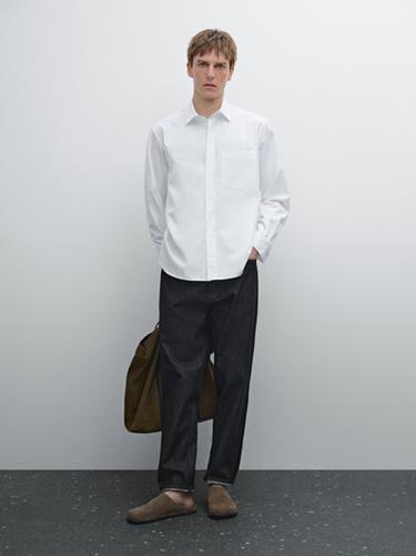 Zara Regular-fit 100% cotton shirt - White - Image 0