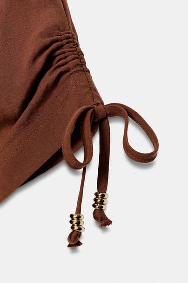 VESTE SAFARI MANCHES COURTES ET FANTAISIE - brique foncée de Zara - Image 6
