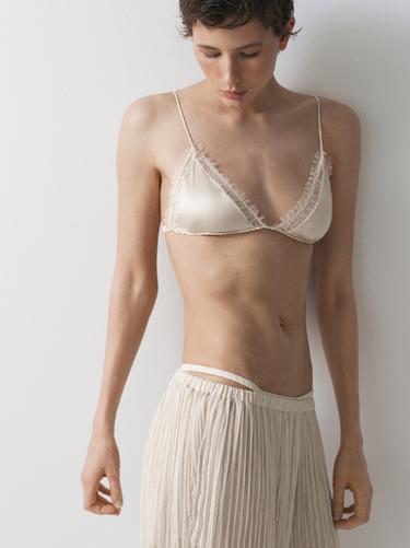 Zara Sarouel trousers with pleated detail - Ecru