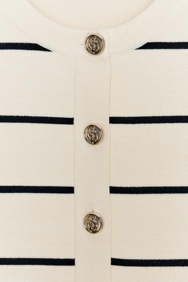 STRIPED SHORT SLEEVE CARDIGAN - striped by Zara - Image 6