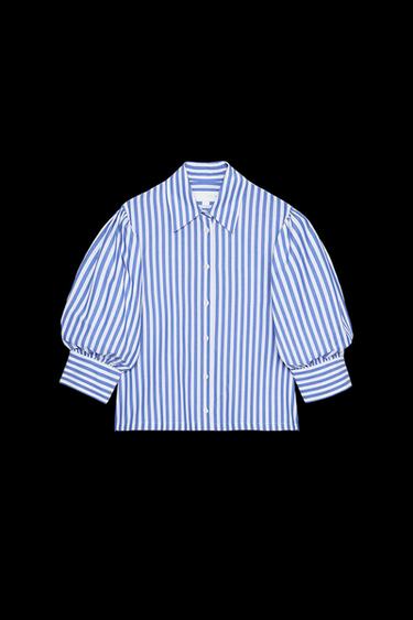 Zara POPLIN SHIRT ZW COLLECTION - striped - Image 0