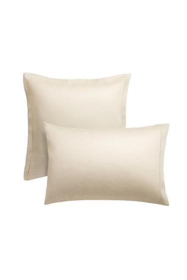 FUNDA ALMOHADA SATÉN FESTÓN (300 HILOS) - Crudo de Zara