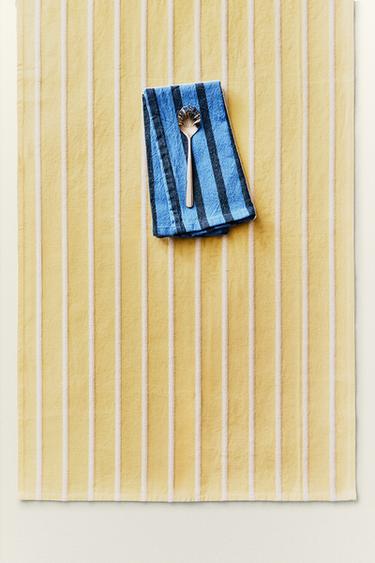 RUNNER A RIGHE RICAMATE - Giallo di Zara