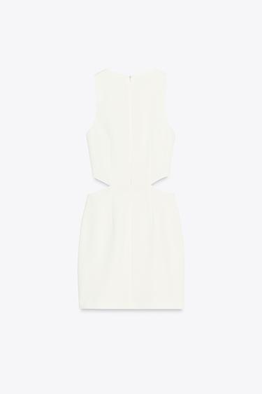 CUT-OUT MINI DRESS - Ecru by Zara - Image 7