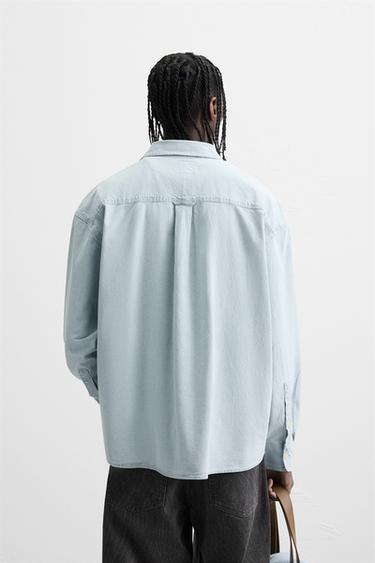 EMBROIDERED LOGO SHIRT - Blue by Zara - Image 2