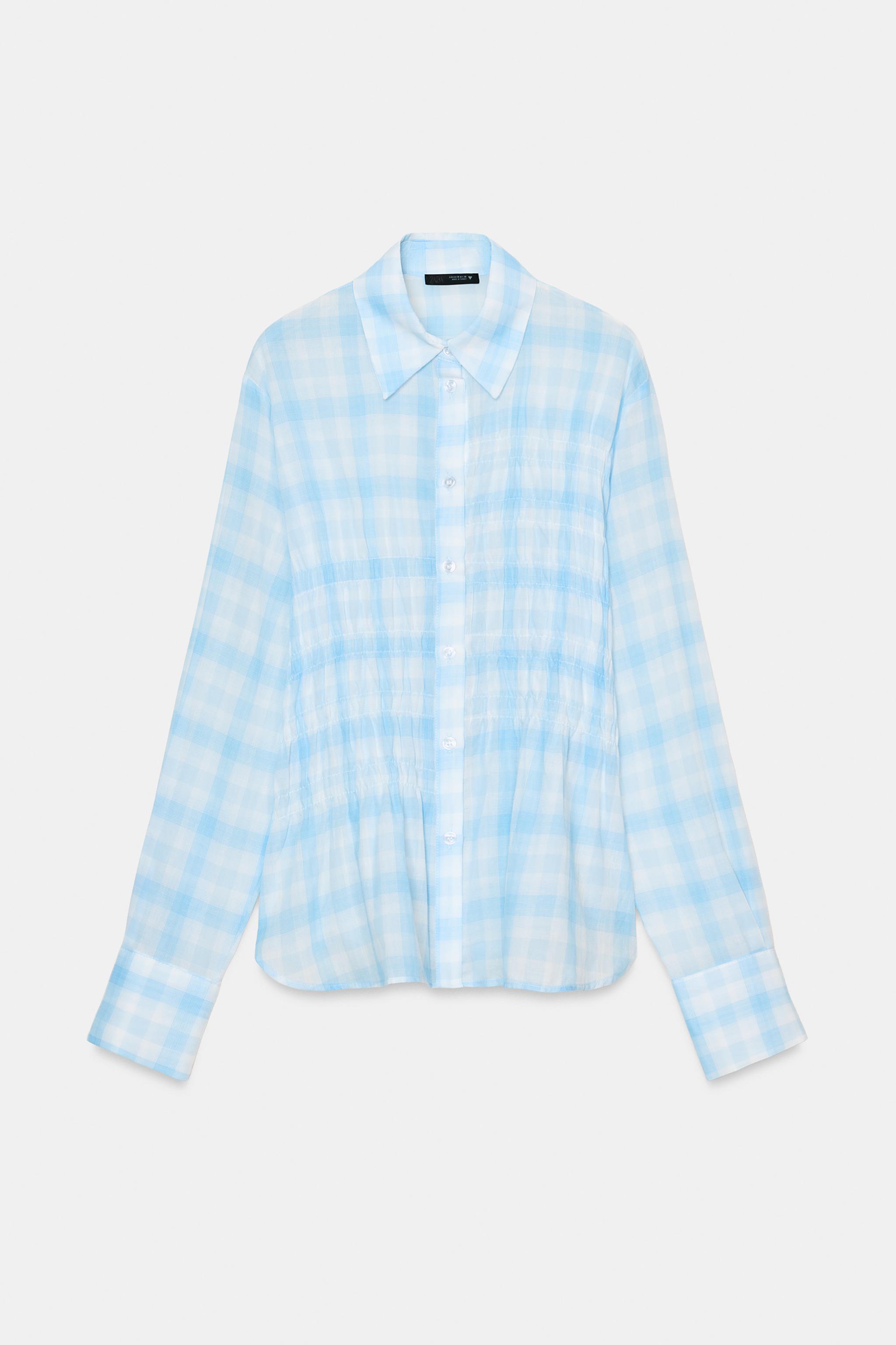 CHECK SHIRT - Sky blue | ZARA South Africa