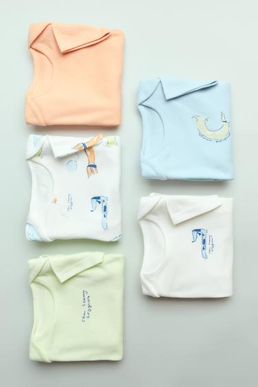 5-PACK OF PUPPY PRINT BODYSUITS - Multicoloured by Zara