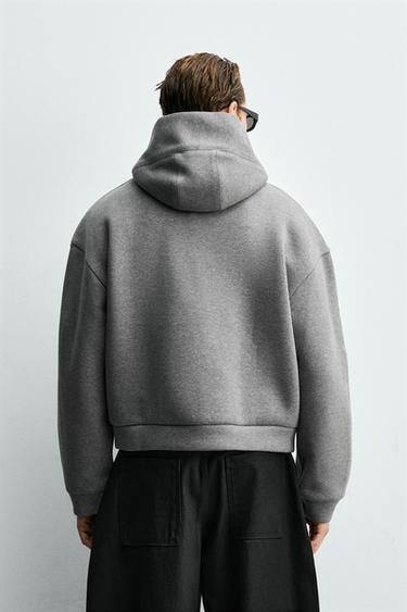 COMPACT BOXY FIT HOODIE - Grey marl by Zara - Image 2