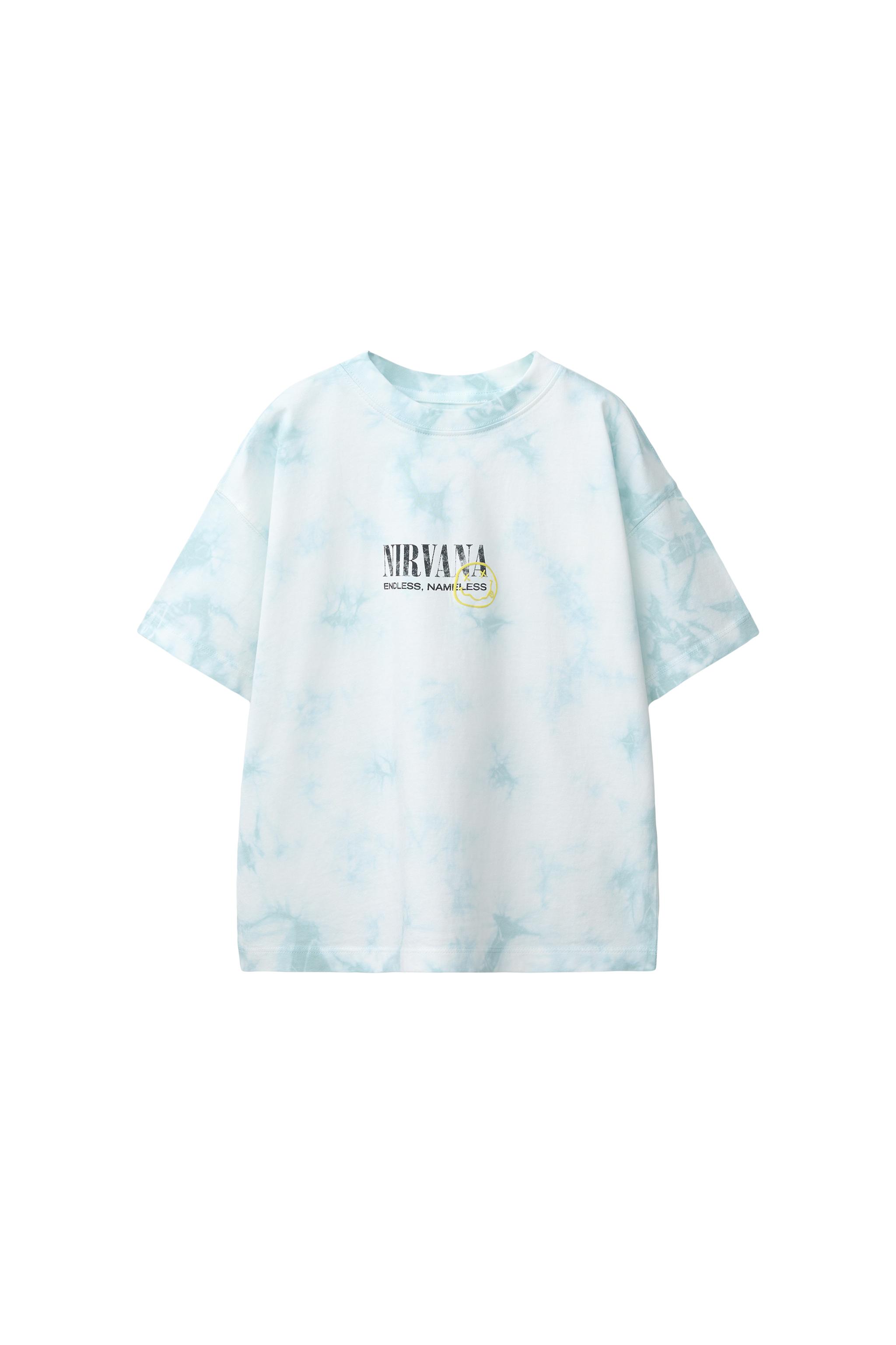 タイダイ柄NIRVANA ® Tシャツ - ブルー | ZARA Japan / 日本