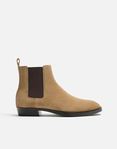BOTA CHELSEA PIEL PUNTA - Marrón Arena de Zara