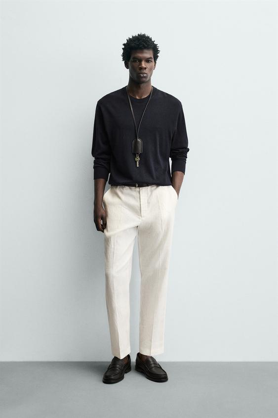 100% LINEN REGULAR FIT PANTS from Zara - $79.90