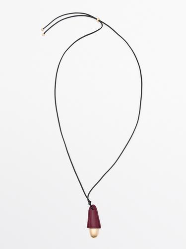 Zara Leather pendant - Golden - Image 0