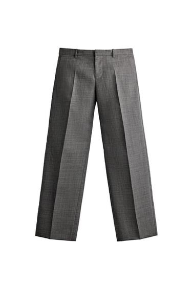 PANTALÓN TRAJE 100% LANA - Gris de Zara