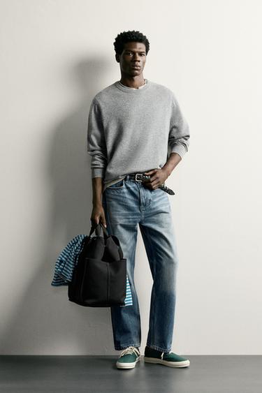 RELAXED FIT WOOL BLEND JUMPER - Grey marl by Zara