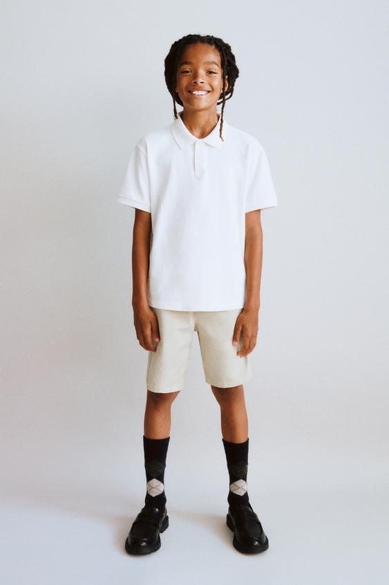 BASIC PIQUÉ POLO SHIRT - White by Zara - Image 0