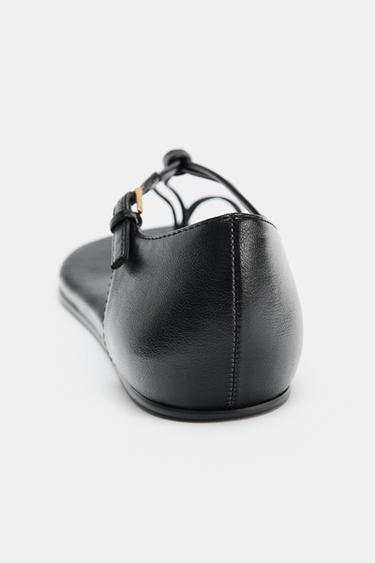 FLAT TOE-RING SANDALS - Black by Zara - Image 4