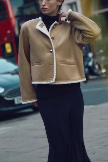 DOUBLE-FACED JACKET WITH GOLD-COLOURED BUTTONS - camel by Zara
