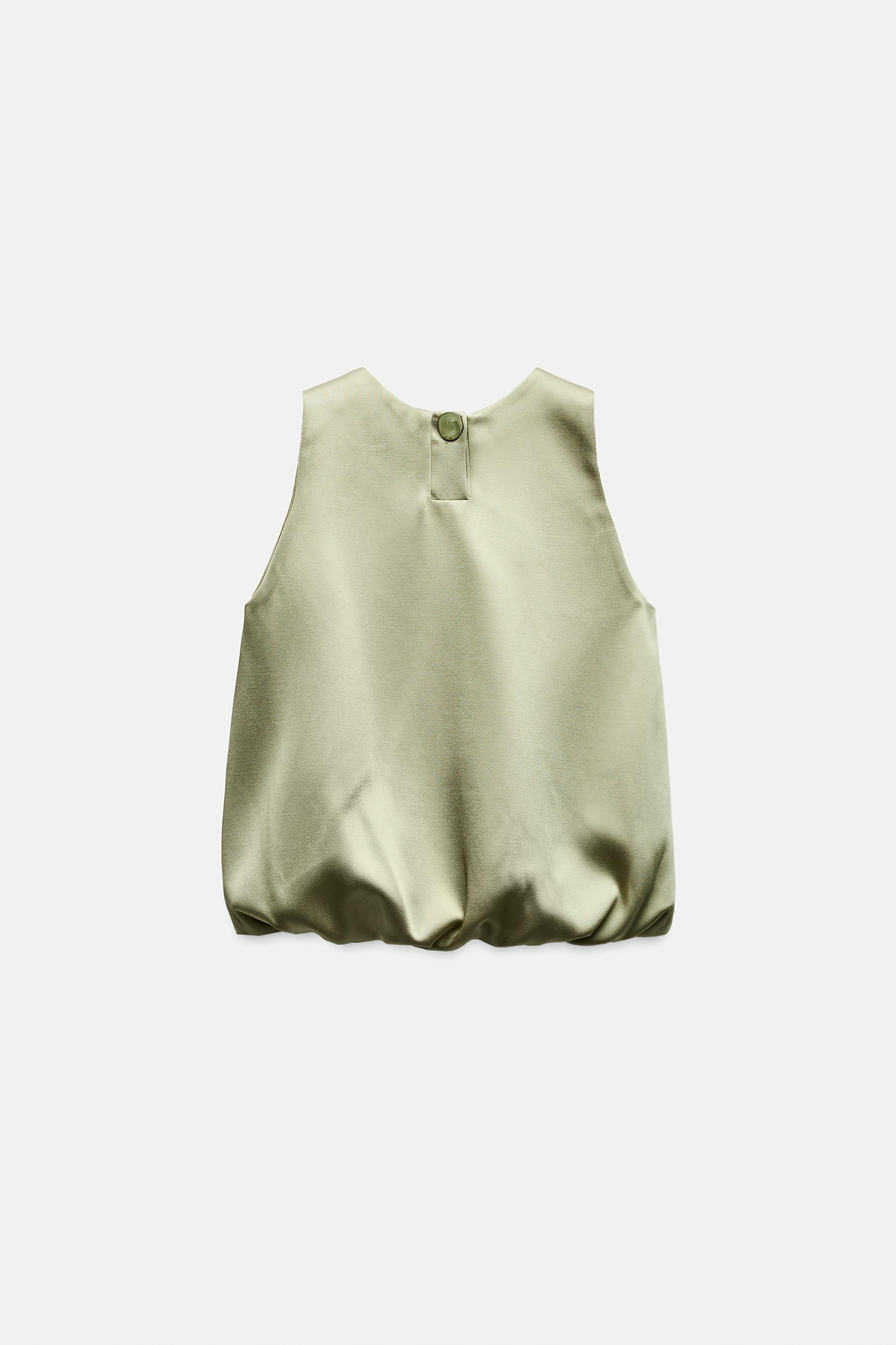 BALLOON SATIN TOP - Light green | ZARA United States BALLOON SATIN TOP - Light green | ZARA United States