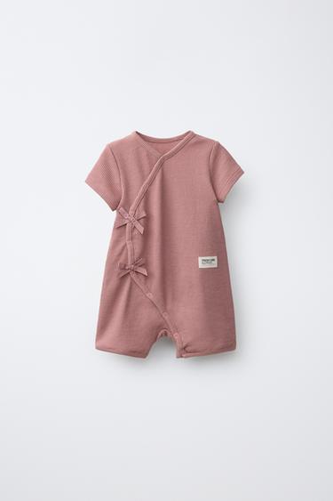 SHORT WAFFLE-KNIT SLEEPSUIT - Pink by Zara