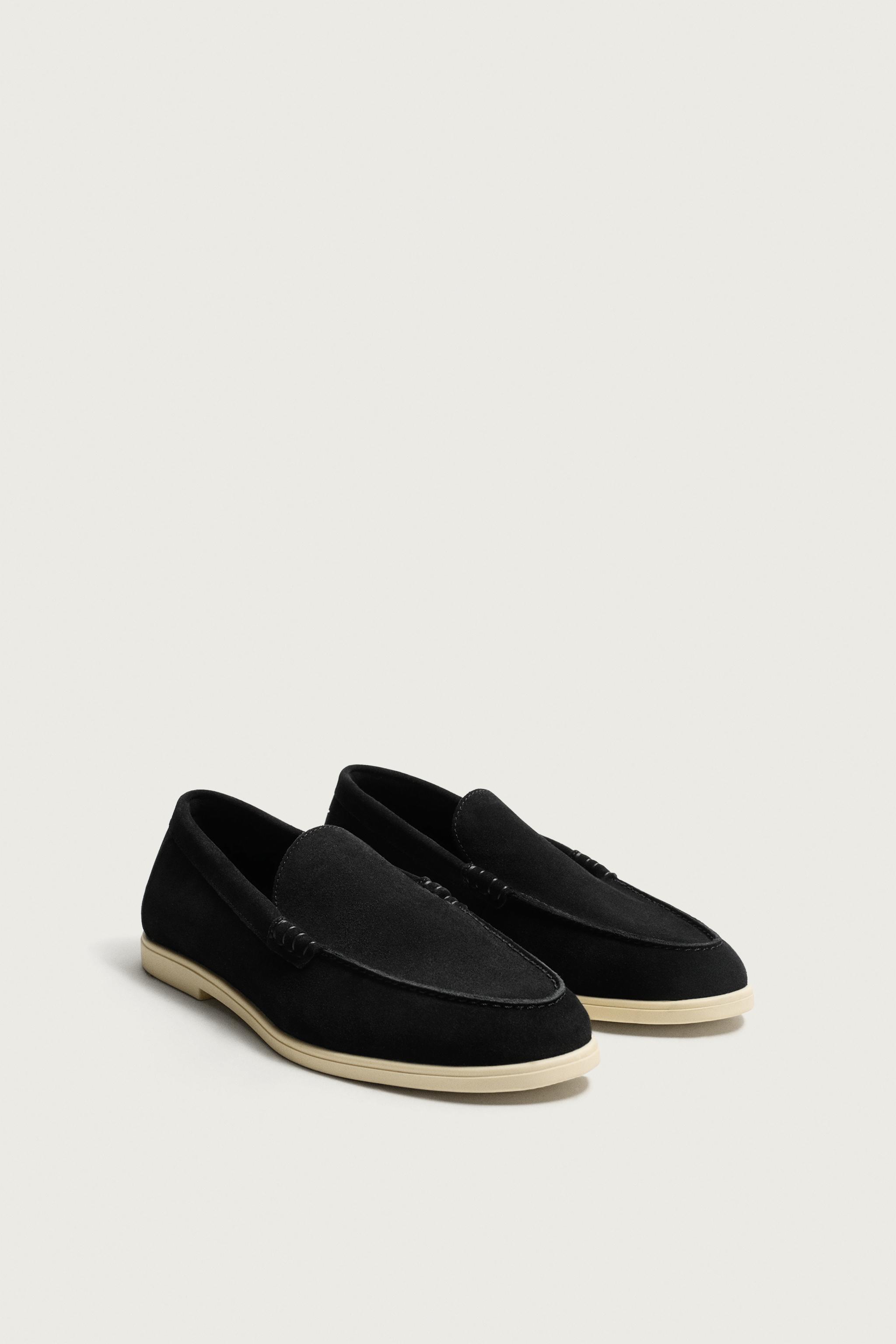 CASUAL LEATHER LOAFERS — Black