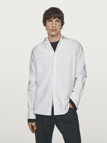 Zara Regular fit twill shirt - White