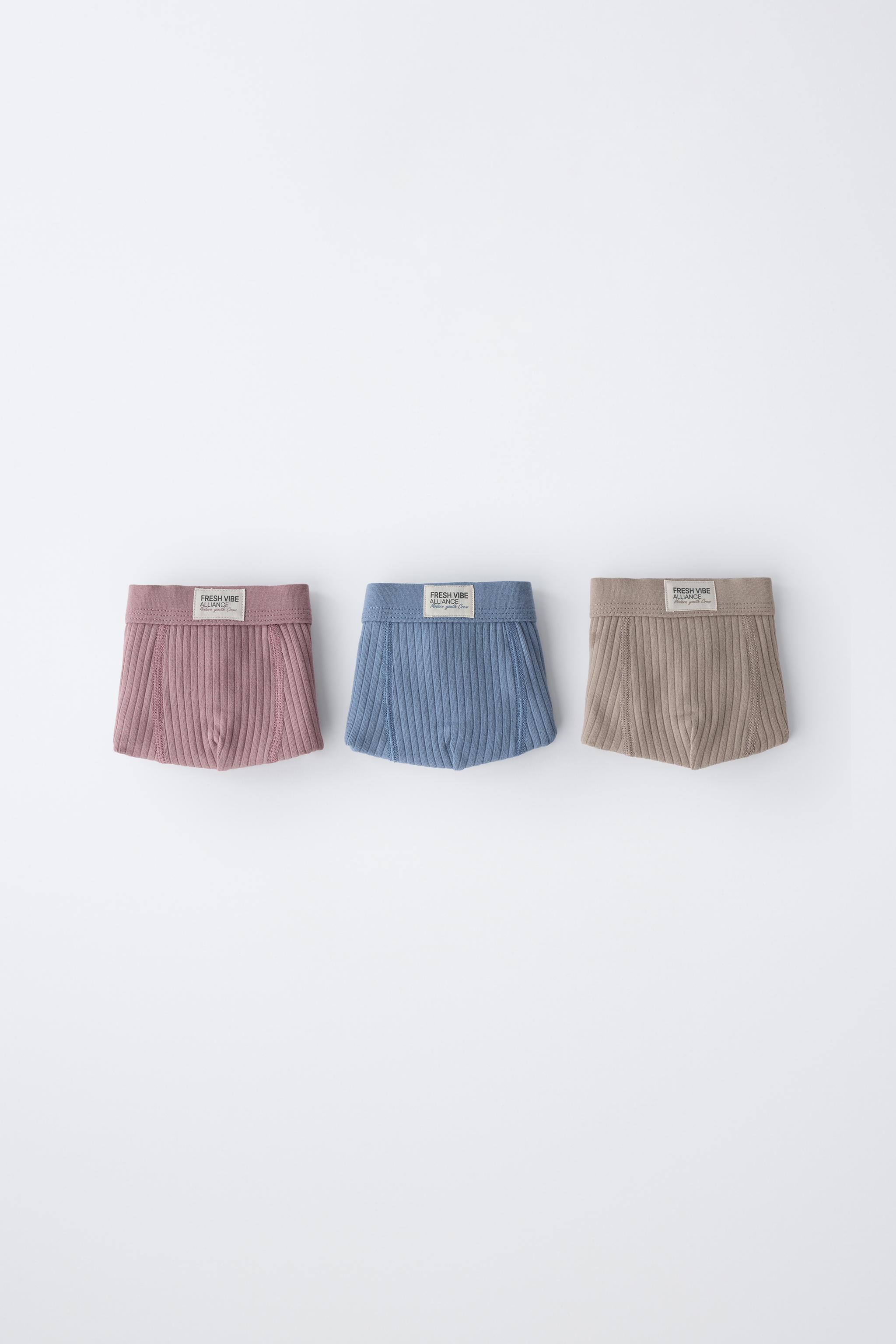 2-6 ANS/ LOT DE TROIS BOXERS CÔTELÉS ÉTIQUETTE