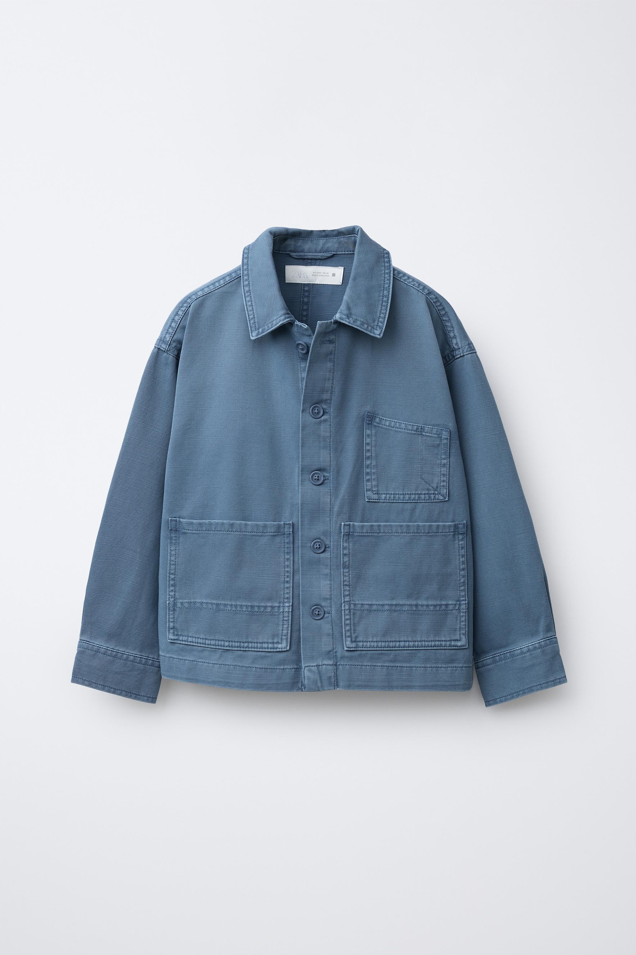 ACID WASH POCKET OVERSHIRT - Blue | ZARA United States