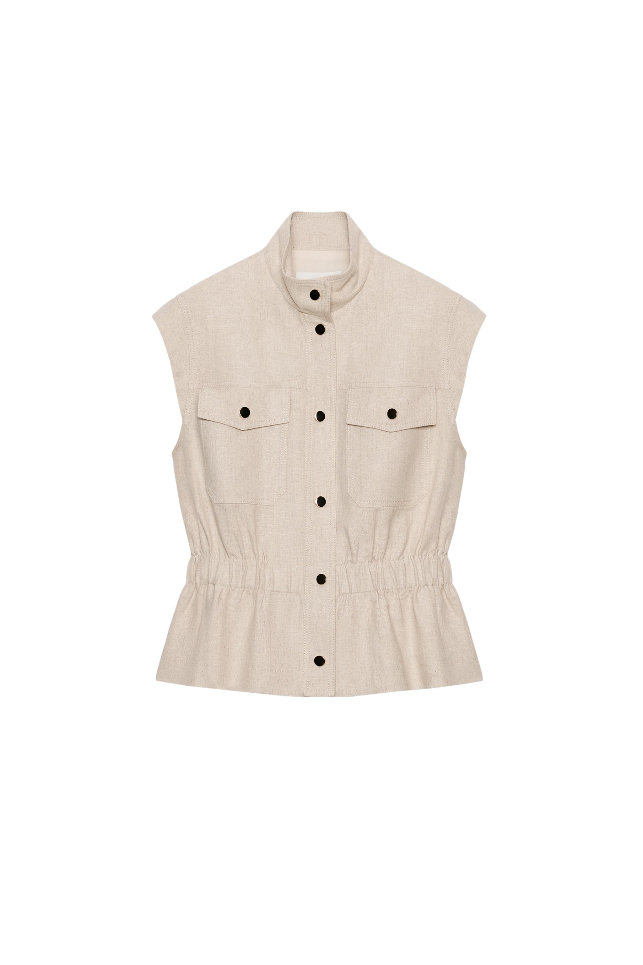 LINEN BLEND POCKET VEST - Light beige | ZARA United States