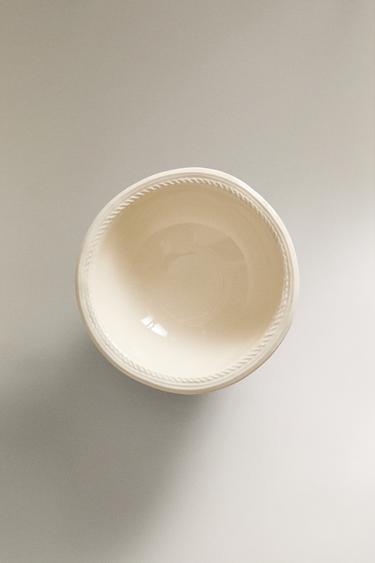 CHAIN EARTHENWARE BOWL - White by Zara - Image 4