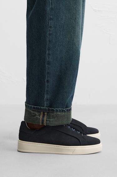 LEATHER TRAINERS - Blue by Zara - Image 0