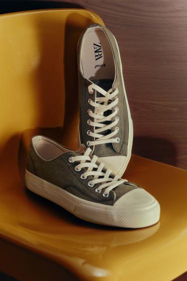 FABRIC TRAINERS - Khaki Green by Zara