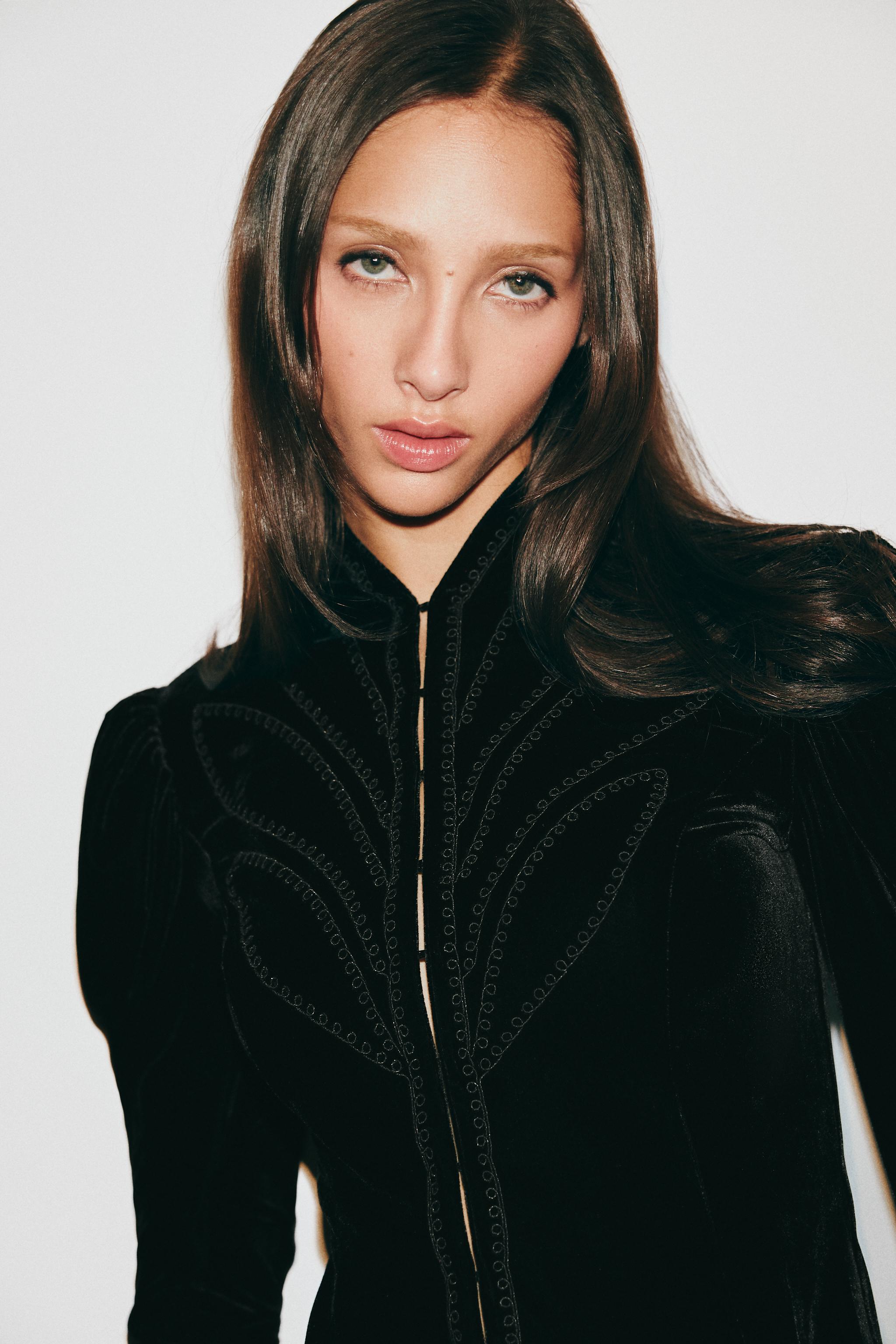 Embroidered Velvet Jacket by Zara