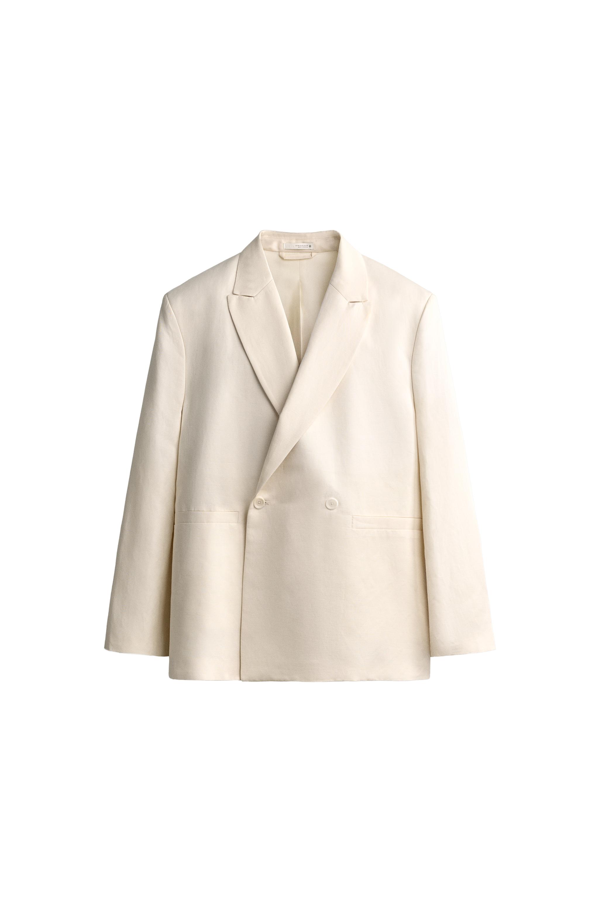 VESTE À BOUTONNAGE CROISÉ EN VISCOSE ET LIN