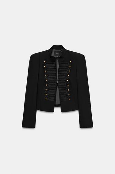 ショルダーパッドブレザーブラックZaraのショルダーパッドブレザー - ブラック 