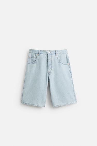 BAGGY FIT DENIM BERMUDA SHORTS - Light blue by Zara - Image 5