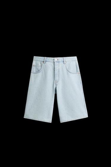 BAGGY FIT DENIM BERMUDA SHORTS - Light blue by Zara - Image 0